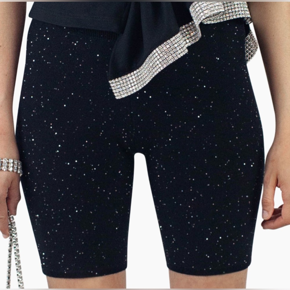 A R E A Sequin Biker Shorts - image 1
